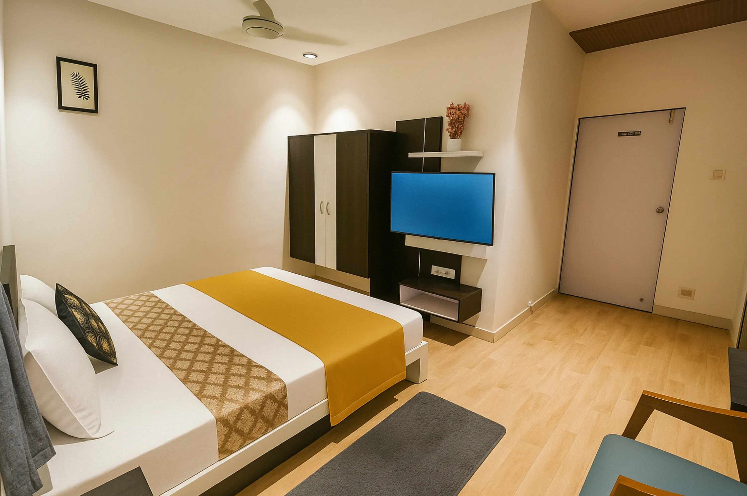 Affordable double bed room at Hotel Vrajbhoomi Somnath