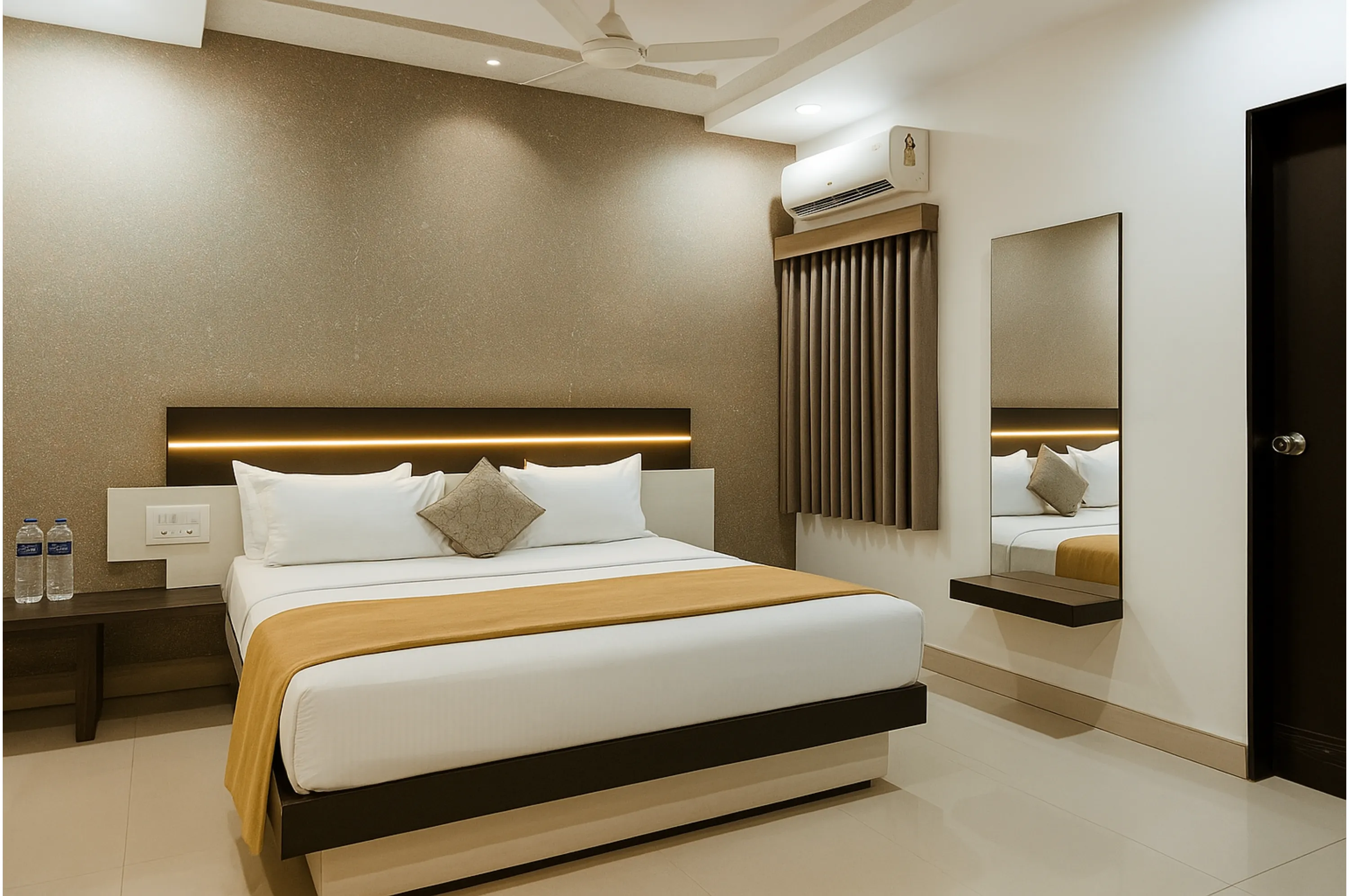 Deluxe double bed room at Hotel Vrajbhoomi Somnath