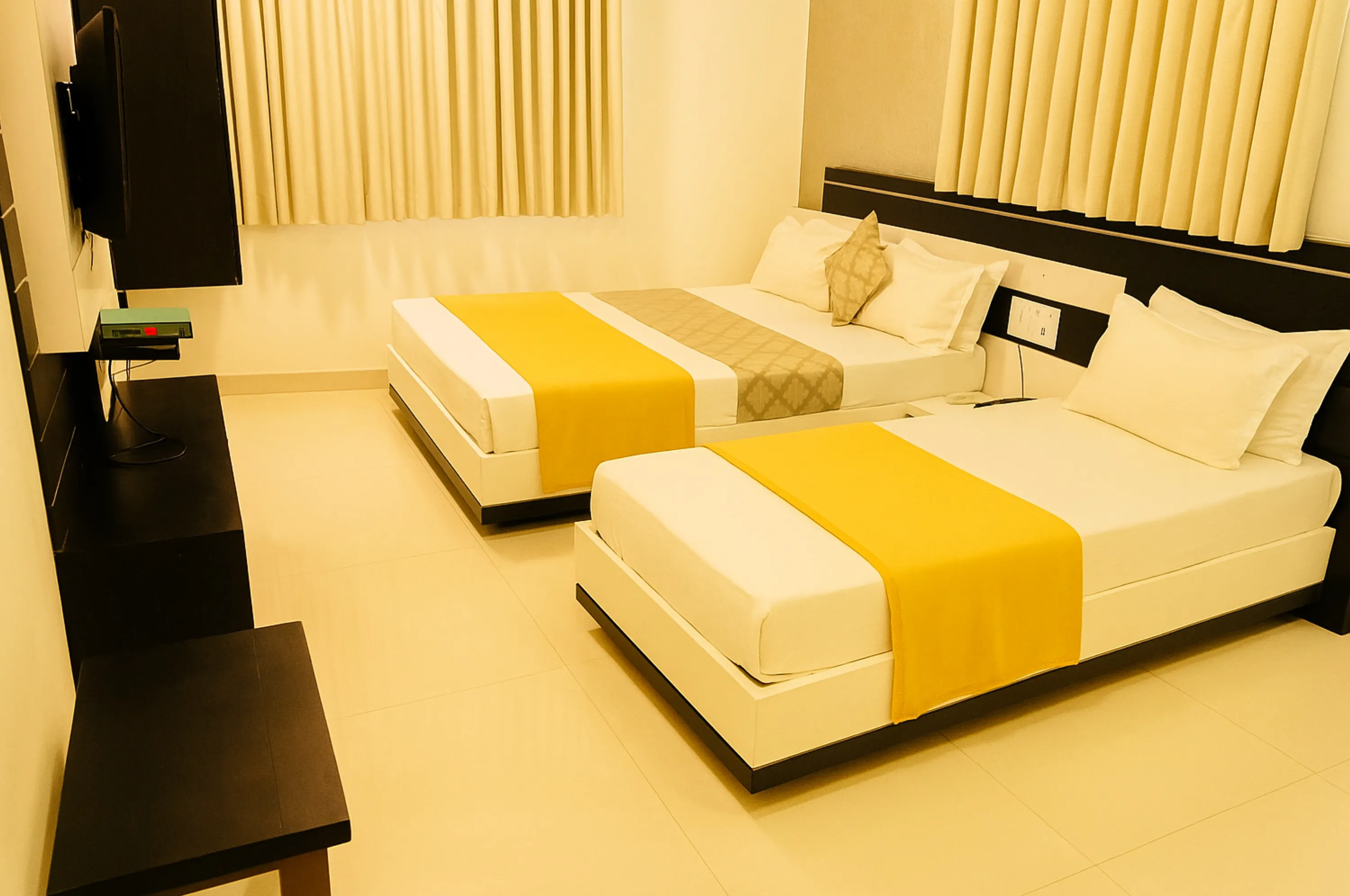 Group triple bed room in Hotel Vrajbhoomi Somnath near temple