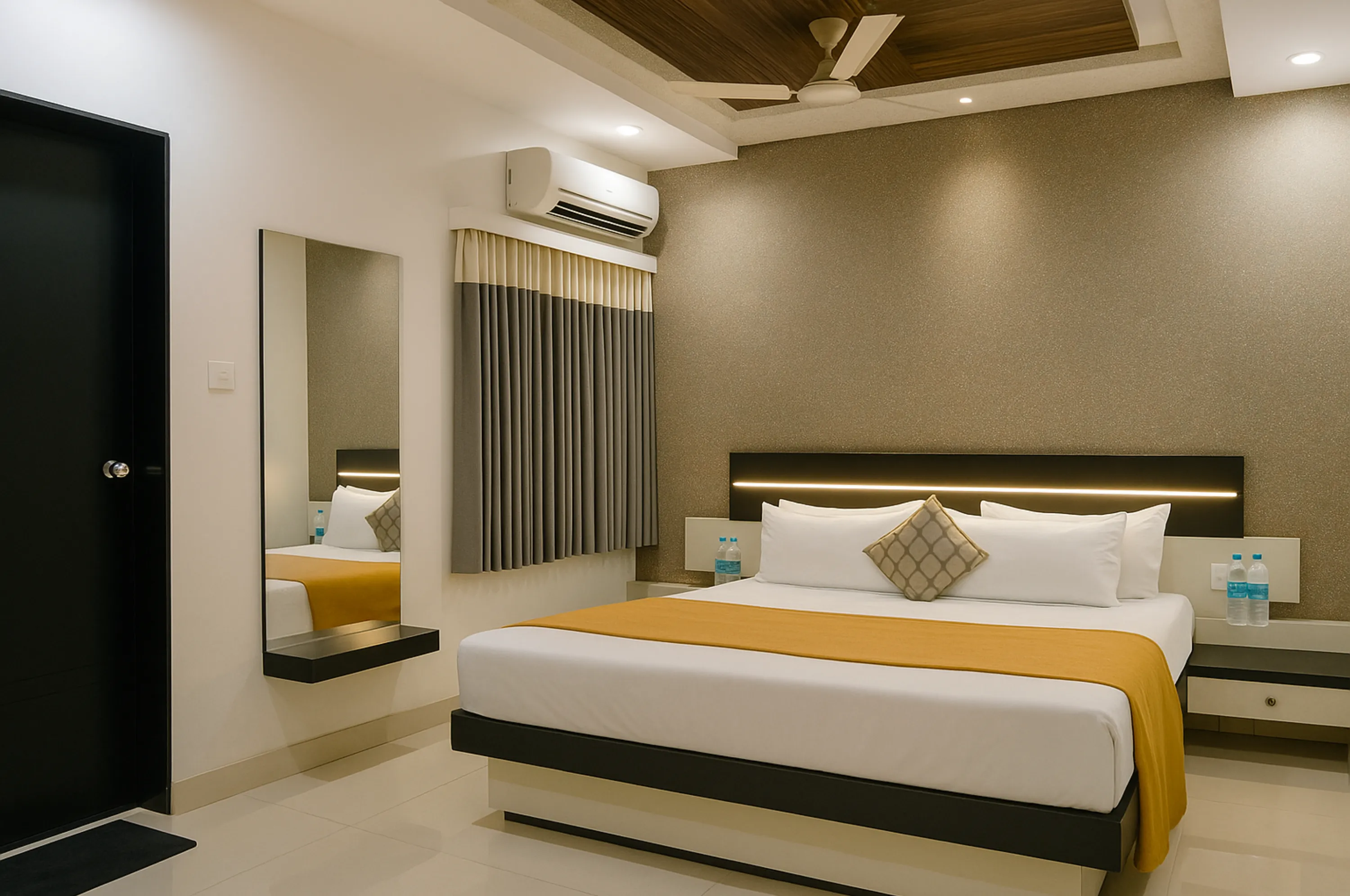 Budget Hotel Shiv Sadan Somnath exterior floors view near temple